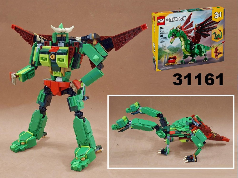 Lego Transformer two-headed dragon / Hung-grr , LEGO 31161 alternate creation.