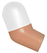 Lego Arm, Right with Molded White Short Sleeve  Pattern / Medium Nougat