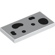 Lego Tile 2 x 4 with Black Dalmatian Spots Print / White