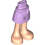 Lego Minidoll Hips and Short Skirt with Light Nougat Legs Print / Lavender