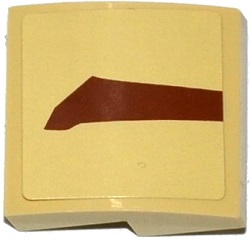 Lego Slope, Curved 2 x 2 x 2/3 with SW Wookiee Gunship Pattern 1 Model Left Side (Sticker) - Set 75084 / Tan