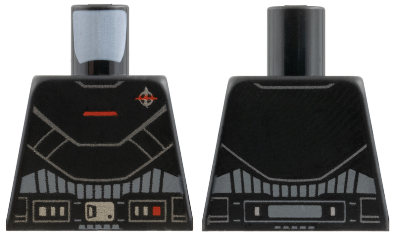 Lego Torso SW Armor Plates, Red Line and Grand Inquisitor Symbol Pattern / Black