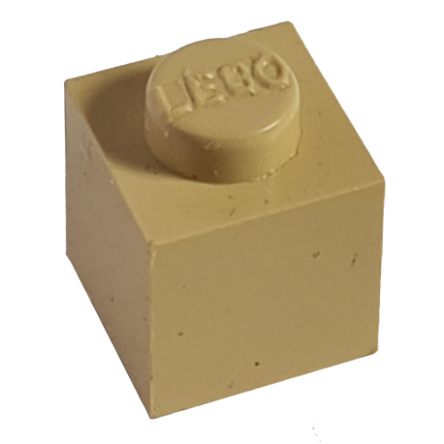 Lego Modulex Brick 1 x 1 with LEGO on Stud / Modulex Buff