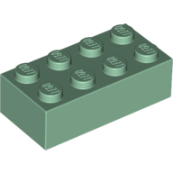 Lego Brick 2 x 4 / Sand Green