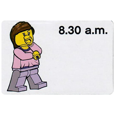 Lego Activity Card, Time-Teaching 12-Hour Clock 8.30 a.m., Female
