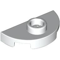 Lego Plate Round 1 x 2 Half Circle with Stud (Jumper) / White
