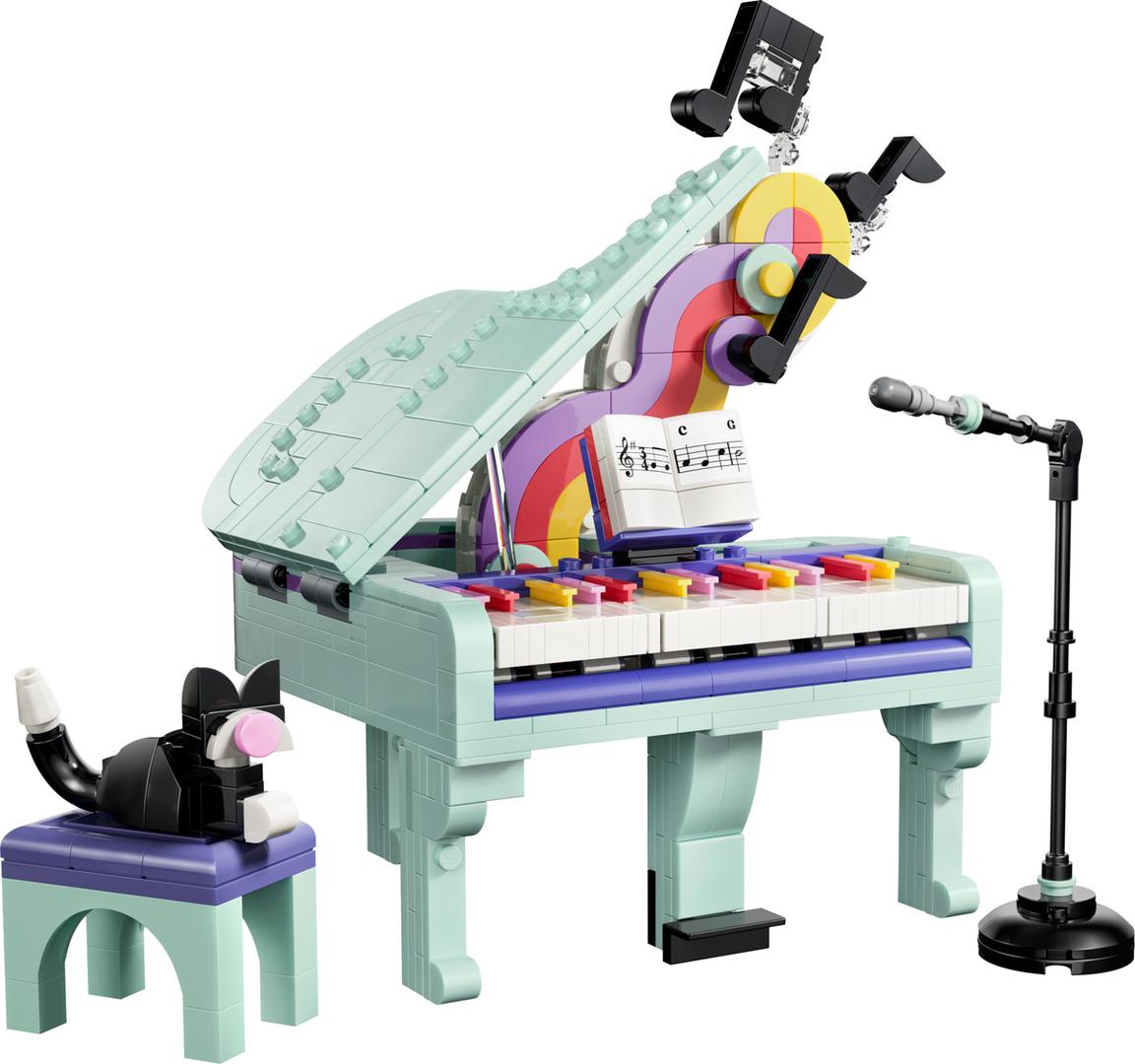 Lego Music Decor Piano with Cat