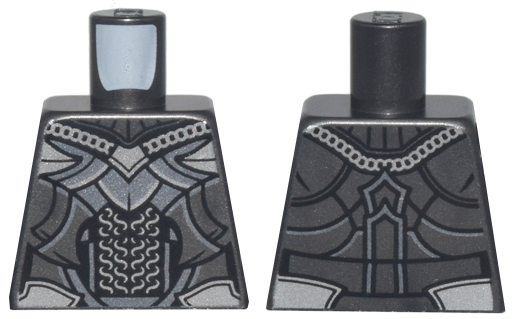 Lego Torso Dark Silver Plate Mail Armor and Silver Chain Mail Pattern / Pearl Dark Gray
