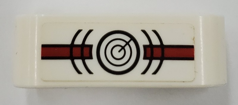 Lego Technic, Liftarm Thick 1 x 3 with Black Concentric Circles and Red Stripe Pattern on Both Sides (Stickers) - Set 42076