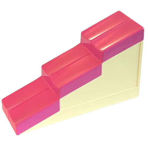 Lego Duplo Roof-piece Slope 17° 2 x 6 Stepped with Dark Pink Shingles