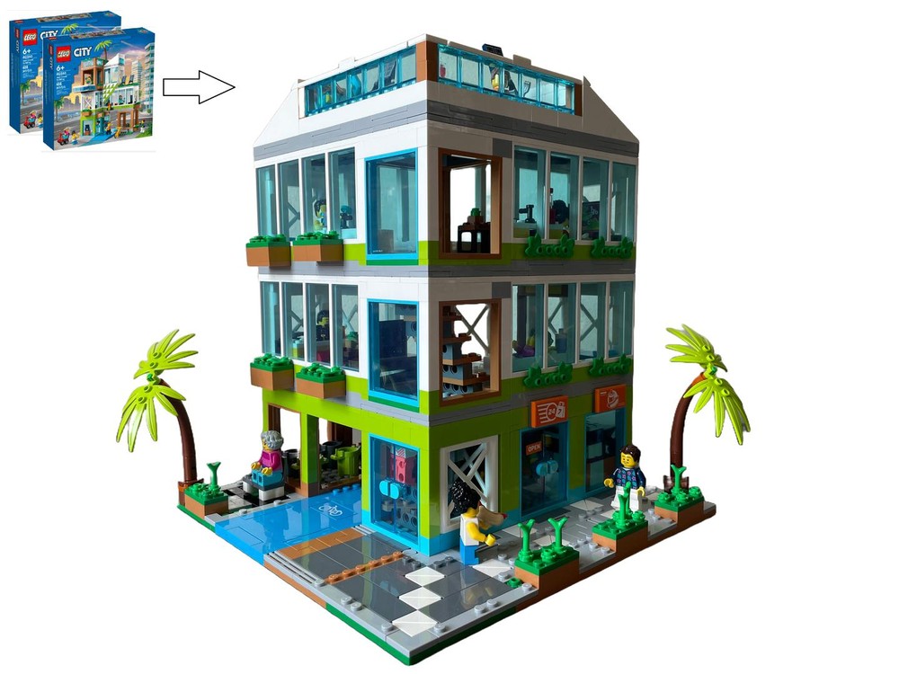 Lego Apartment Complex Modular Alternate build of 2x 60365