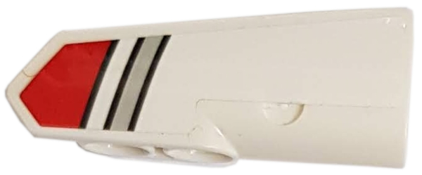 Lego Technic, Panel Fairing #21 Very Small Smooth, Side B with Red and Silver Stripes Pattern (Sticker) - Set 42057
