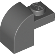 Lego Brick Curved 1 x 2 x 1 1/3 with Curved Top / Dark Bluish Gray