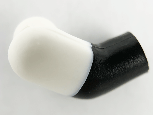 Lego Arm, Right with Molded White Short Sleeve  Pattern / Black