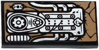 Lego Tile 2 x 4 with Black 'CONDRAI 2000' on Silver Engine Pattern (Sticker) - Set 70745