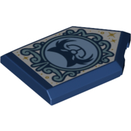 Lego Tile Special 2 x 3 Pentagonal with Shield or Mirror with Cat Print / Dark Blue
