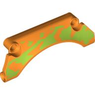 Lego Technic Panel Car Mudguard Arched 9 x 2 x 3 with Lime Splotches Print / Orange