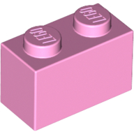 Lego Brick 1 x 2 / Bright Pink