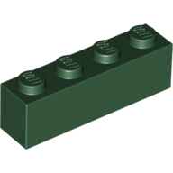 Lego Brick 1 x 4 / Dark Green