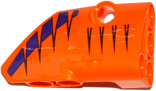 Lego Technic, Panel Fairing # 2 Small Smooth Short, Side B with Dark Purple Tiger Stripes Pattern (Sticker) - Set 42048