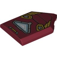 Lego Tile Special 2 x 3 Pentagonal with Iron Man Suit, Triangle Arc Reactor Print