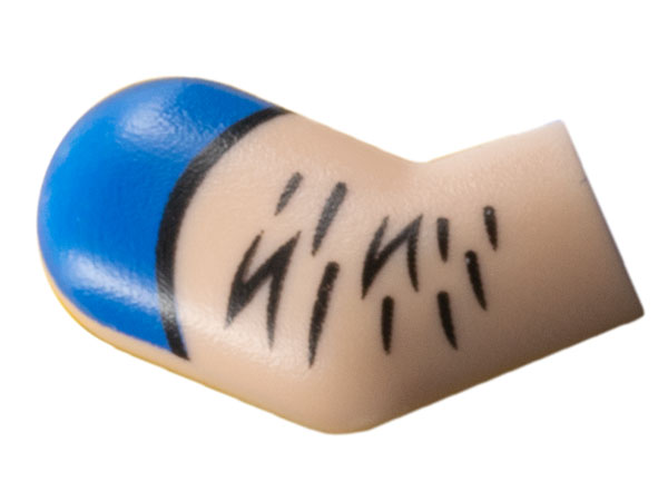 Lego Arm, Right with Blue Shoulder and Black Hair Pattern