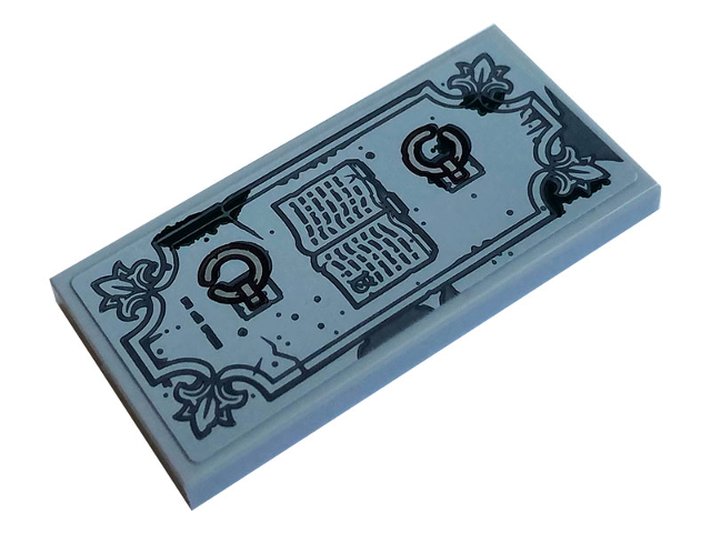 Lego Tile 2 x 4 with Book and Grave Pattern (Sticker) - Set 70420