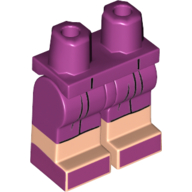 Lego Hips with Magenta Legs and Light Nougat Boots Pattern with Dress Print / Magenta