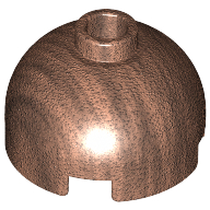 Lego Brick Round 2 x 2 Dome Top, Blocked Open Stud, Bottom Axle Holder / Copper