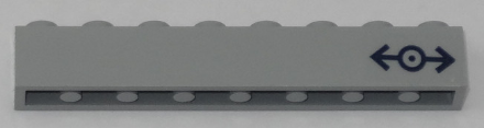 Lego Brick 1 x 8 with Train Logo Dark Blue Pattern Right (Sticker) - Set 60197
