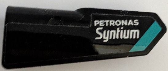 Lego Technic, Panel Fairing #21 Very Small Smooth, Side B with White 'PETRONAS Syntium' and Dark Turquoise Stripe Pattern (Sticker) - Set 42165