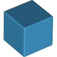 Lego Minifig Head Special, Small Cube (Baby) [Plain] / Dark Azure