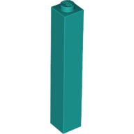Lego Brick 1 x 1 x 5 with Solid Stud / Dark Turquoise
