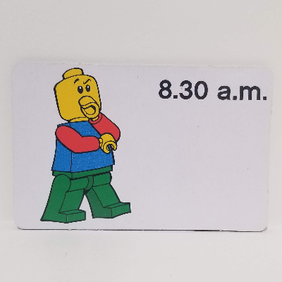 Lego Activity Card, Time-Teaching 12-Hour Clock 8.30 a.m. / [No Color/Any Color]
