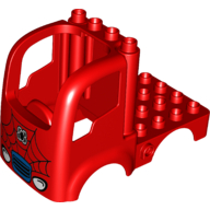 Lego Duplo Car Body Truck 4 x 4 Flatbed with 4 Top Studs - Headlights and Spiderman Logo Print
