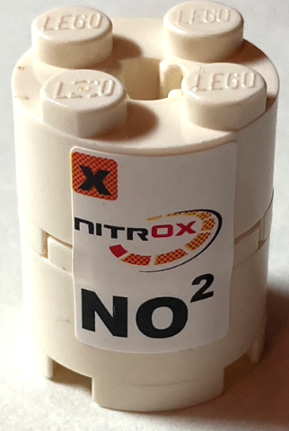 Lego Stickered Assembly 2 x 2 x 2 with Black and Red 'NITROX' and 'NO2' Pattern (Sticker) - Set 8682