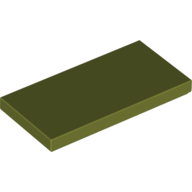 Lego Tile 2 x 4 with Groove / Olive Green