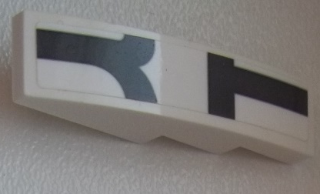 Lego Slope, Curved 4 x 1 with Dark Bluish Gray Markings Pattern 1 (Sticker) - Set 75876