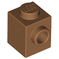 Lego Brick Special 1 x 1 with Stud on 1 Side / Medium Nougat