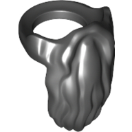 Lego Minifig Neckwear Beard, Rounded End [Gandalf] / Black