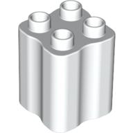 Lego Duplo Brick 2 x 2 x 2 with Indented Sides (Tree Trunk) / White