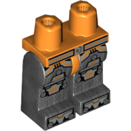 Lego Hips and Pearl Titanium Legs with Silver and Orange Belt, Knee Pads and Boots Print / Orange