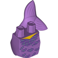 Lego Tail, Mermaid Curved with Dark Purple Outlined Scales Print