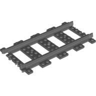 Lego Vehicle Track, Train, Plastic (RC Trains) Straight / Dark Bluish Gray