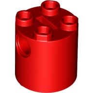 Lego Brick Round 2 x 2 x 2 Robot Body, Axle Holder '+' Orientation / Red