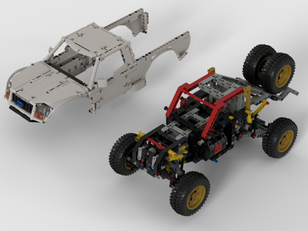 Lego Trophy Truck with realistic suspension, Powered UP version