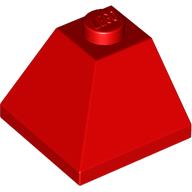 Lego Brick Sloped 45° 2 x 2 Double Convex / Red