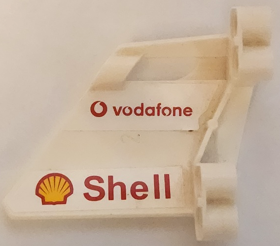 Lego Technic, Panel Fairing #23 Large Short, Small Hole, Side B with Shell and Vodafone Logo Pattern (Stickers) - Set 8674