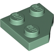 Lego Wedge Plate 2 x 2 Cut Corner / Sand Green