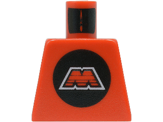 Lego Torso Space M:Tron Logo Capital Letter M with White Border on Black Circle Pattern / Red